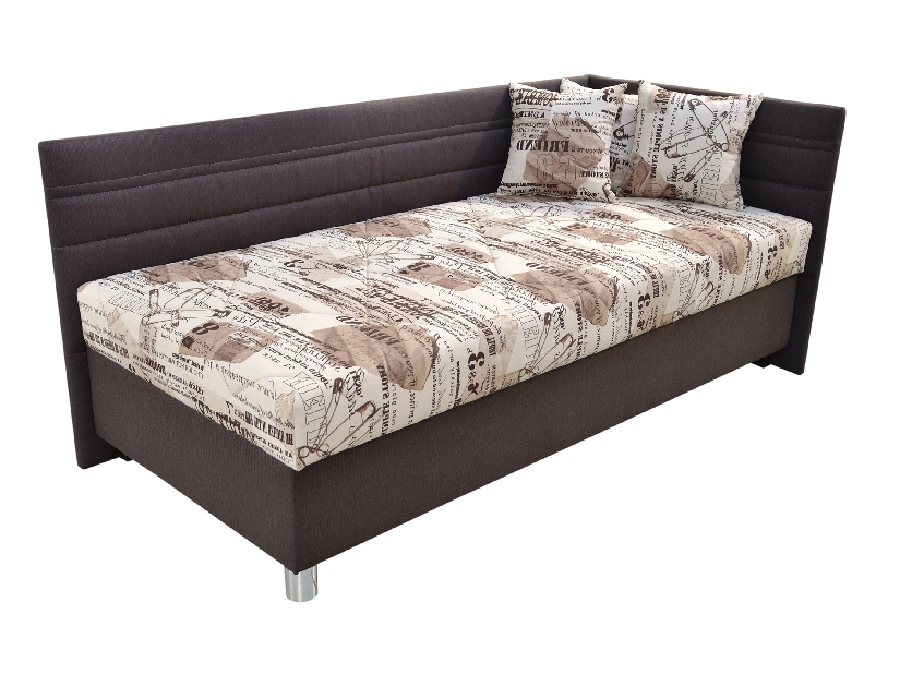 Jednolôžková posteľ 90 cm Blanár Polly (béžová + hnedá) (s roštom a matracom) (P)