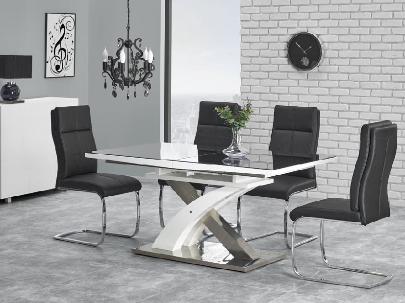 Jedálenský stôl Shenna 2 (čierna + biela) (pre 6 až 8 osôb) *bazár