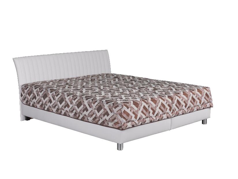 Manželská posteľ 160 cm Blanár Vinco (biela + vzor Gary 7) (s roštom a matracom Nelly)