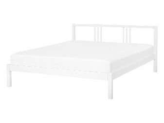 Manželská posteľ 140 cm VALLES (s roštom) (biela)