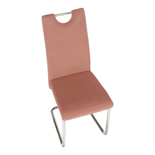 Jedálenská stolička Canary NEW (ružová + svetlé šitie)