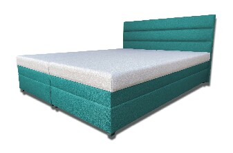 Manželská posteľ 160 cm Rebeka (s penovými matracmi) (tyrkysová)