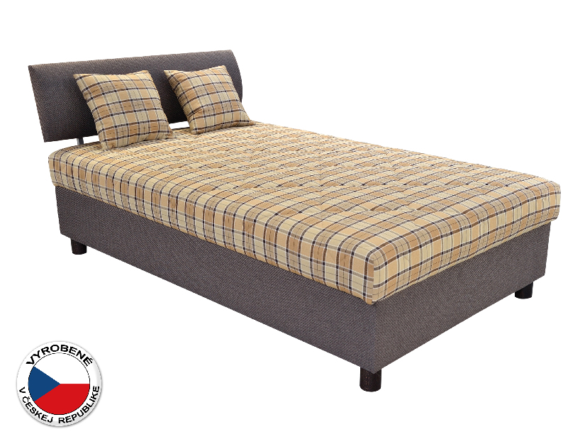Manželská posteľ 140 cm Blanár Skate (hnedá + béžová) (s roštom a matracom)