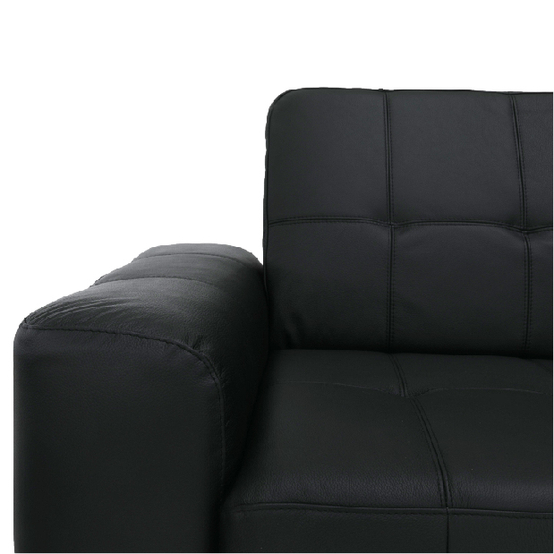 Kožená rohová sedačka Thaldia (čierna) (P)