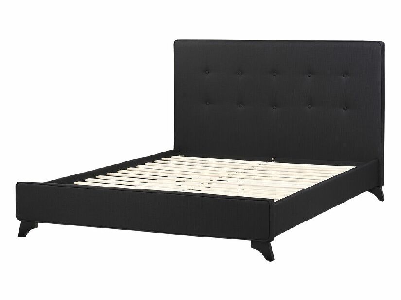Manželská posteľ 140 cm AMBRE (s roštom) (čierna)