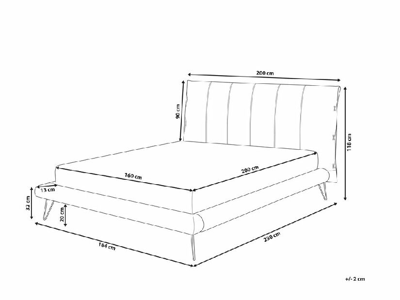 Manželská posteľ 160 cm BETTEA (s roštom) (biela)