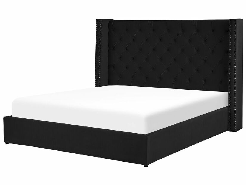 Manželská posteľ 180 cm Lubbka (čierna) (s roštom) (s úl. priestorom)