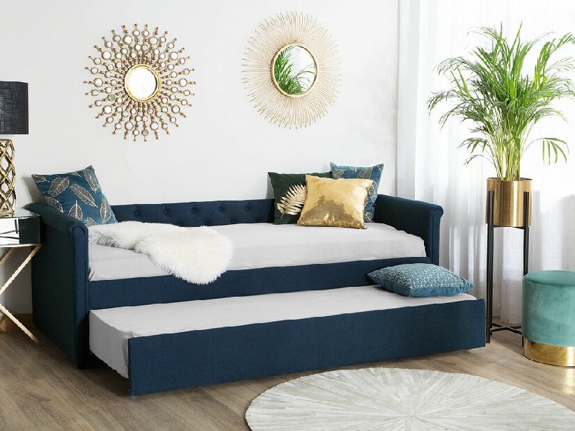 Rozkladacia posteľ 90 cm LISABON (s roštom) (modrá) *výpredaj