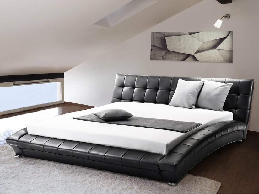 Manželská posteľ 160 cm LILLY (s roštom) (čierna)