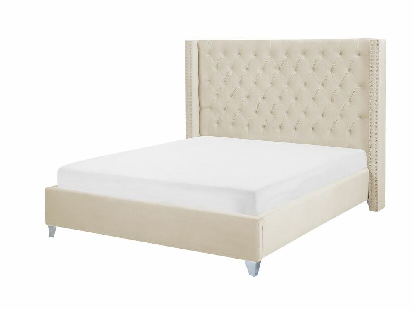 Manželská posteľ 160 cm LUBECK (s roštom) (béžová) *bazár