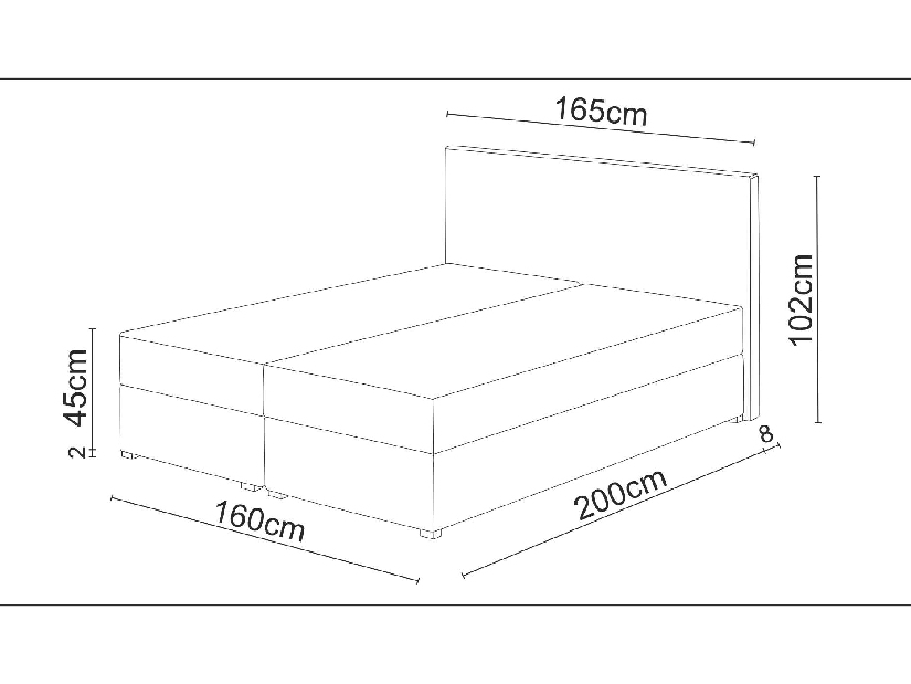 Manželská posteľ Boxspring 180 cm Fade 2 Comfort (čierna) (s matracom a úložným priestorom)