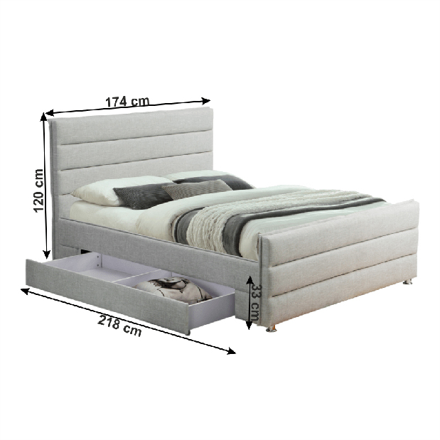 Manželská posteľ 160 cm Elemera (s roštom) *výpredaj