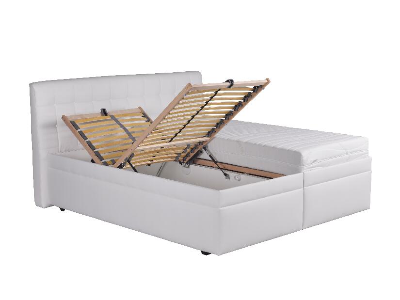 Manželská posteľ 160 cm Blanár Monaco (biela) (s roštom a matracom Nelly Plus) *výpredaj