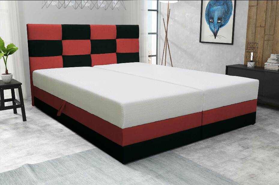 Manželská posteľ 160 cm Marion (s roštom a matracom) (biela + hnedá) *výpredaj