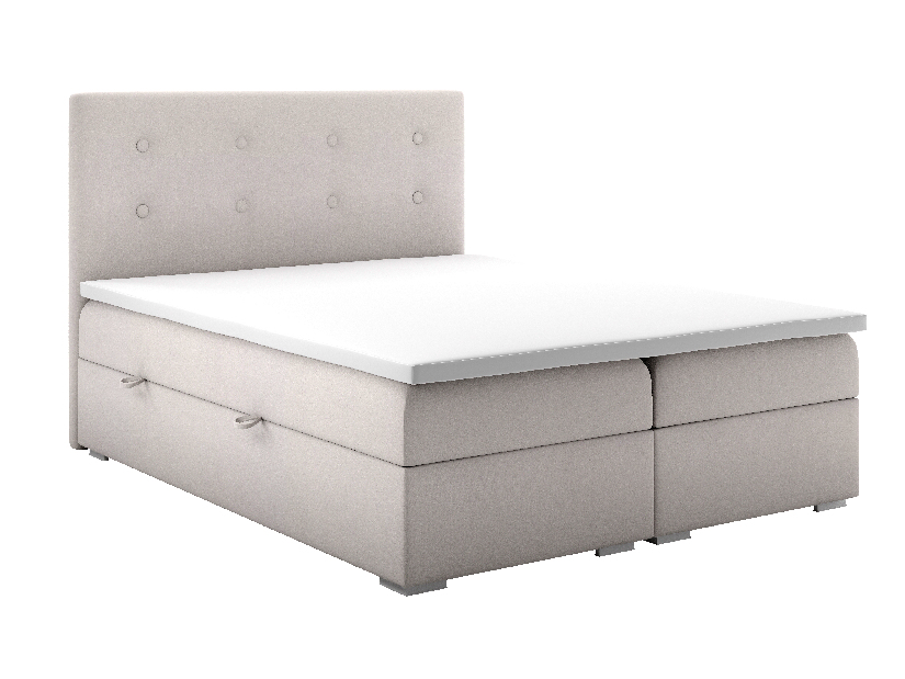 Kontinentálna posteľ 140 cm Rinoletto (béžová) (s úložným priestorom)
