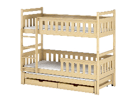 Detská posteľ 80 x 180 cm KARLA (s roštom a úl. priestorom) (borovica)