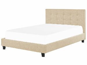 Manželská posteľ 180 cm Rhiannon (béžová) (s roštom a matracom)