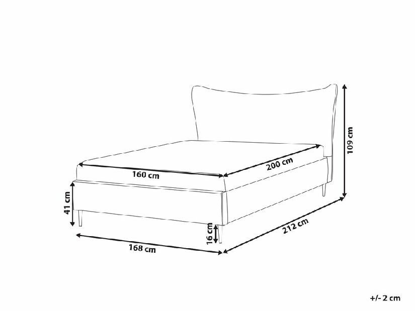 Manželská posteľ 160 cm Chaza (svetlosivá)