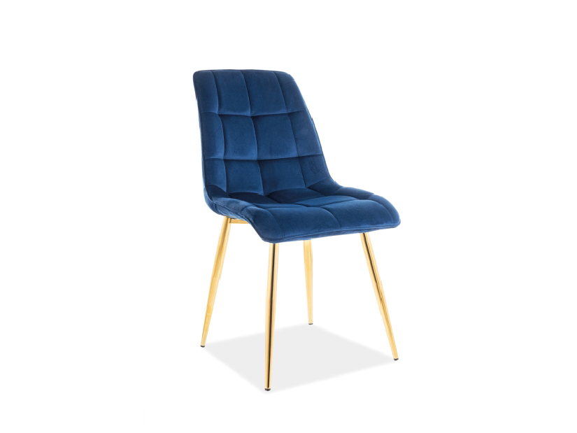 Jedálenská stolička Charlie (modrá + zlatá)