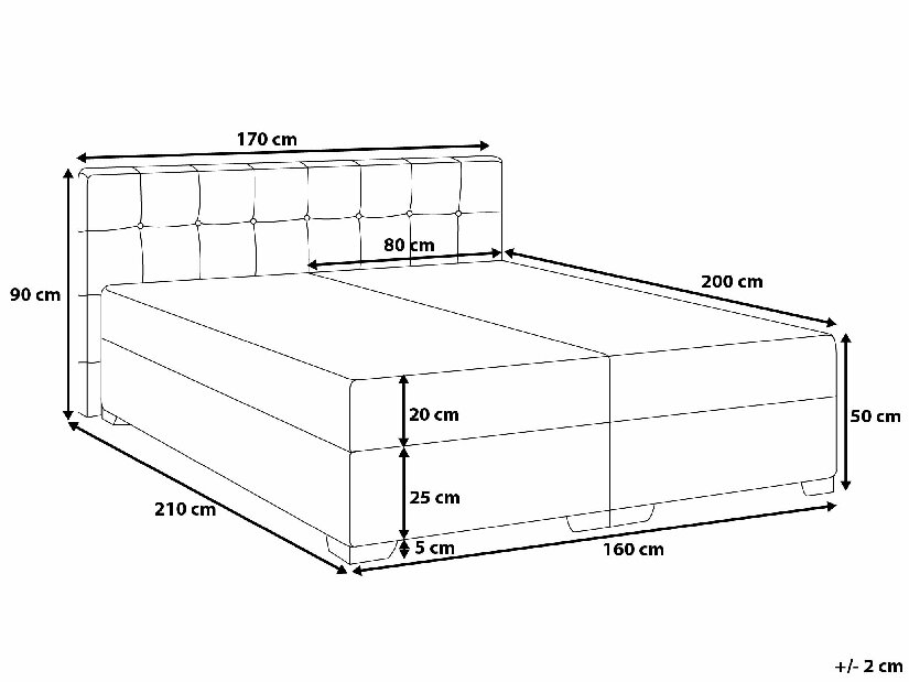 Manželská posteľ Boxspring 160 cm ADIR (s matracmi) (béžová)