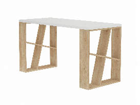 Písací stôl Heliodor (biela + dub)