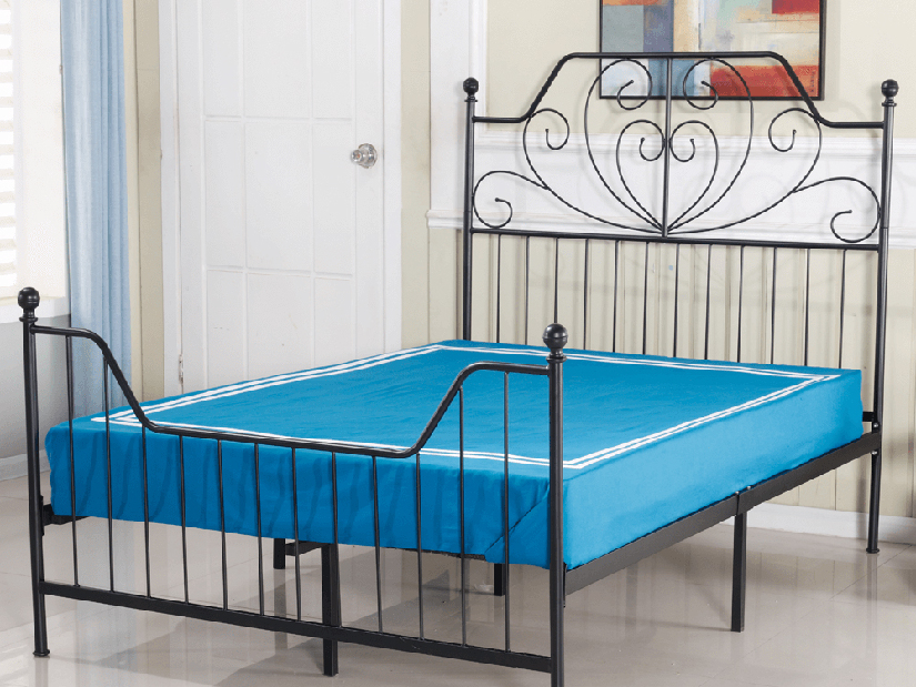 Manželská posteľ 140 cm Ridul (s roštom) (čierna)