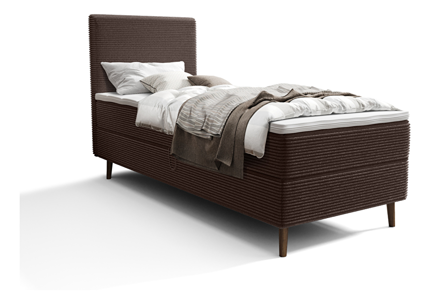 Jednolôžková posteľ 80 cm Napoli Comfort (hnedá) (s roštom, bez úl. priestoru)