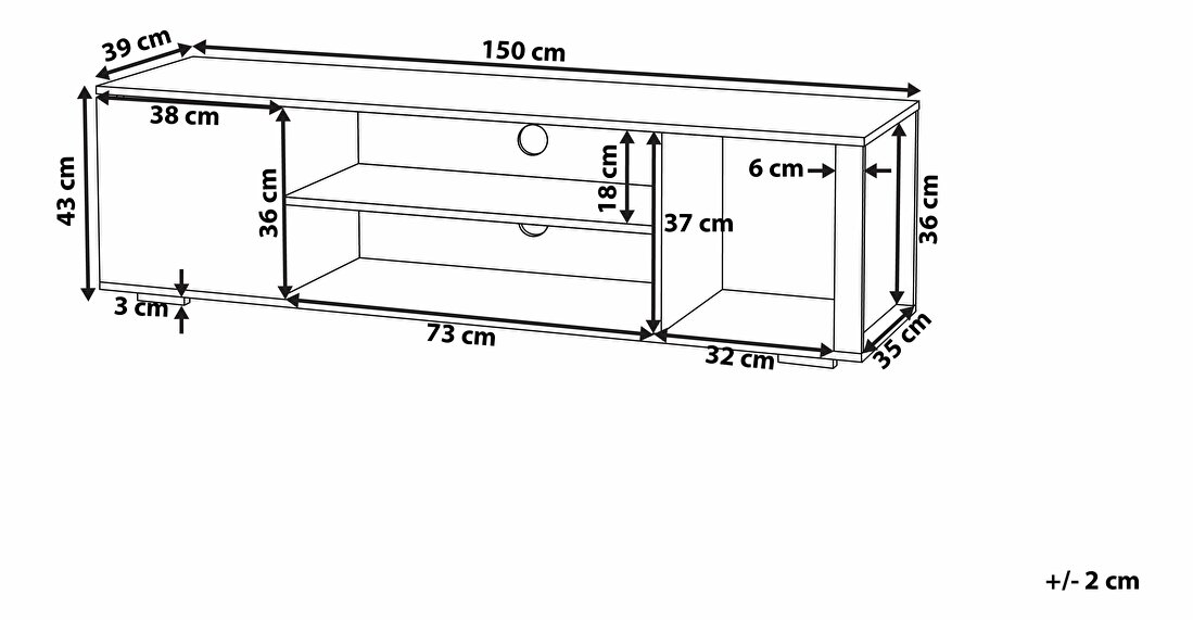TV stolík/skrinka Roverio (svetlé drevo)