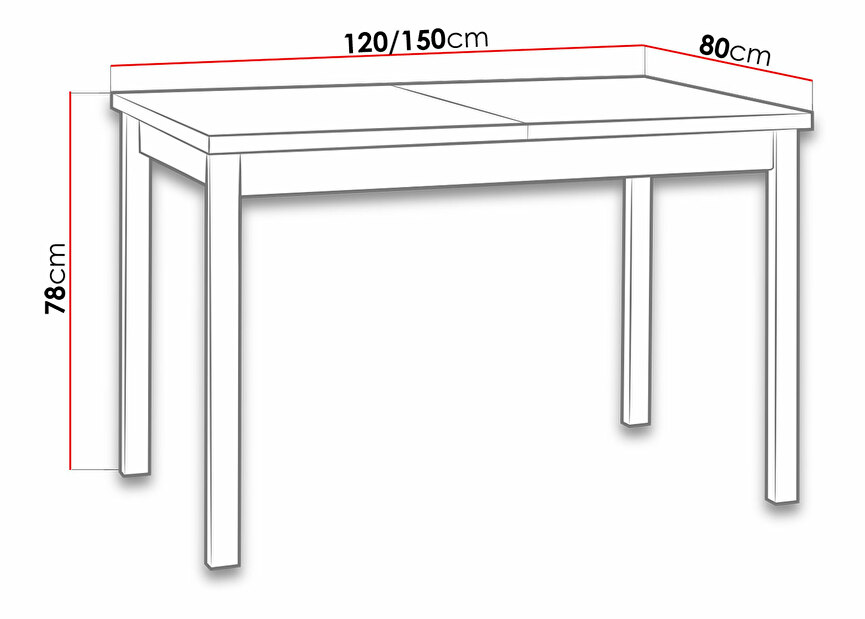 Rozkladací stôl 80 x 120/150 I Dimitri (Dub artisan)