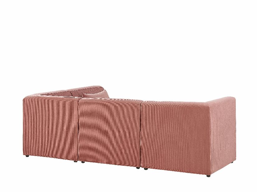 Rohová sedačka LEMMIS (ružová) (pre 4 osoby) (P)