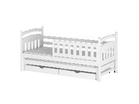 Detská posteľ 90 x 200 cm GLYNDA (s roštom a úl. priestorom) (biela)