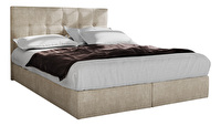 Manželská posteľ  Boxspring 160 cm Porto (béžová) (s matracom a úložným priestorom)