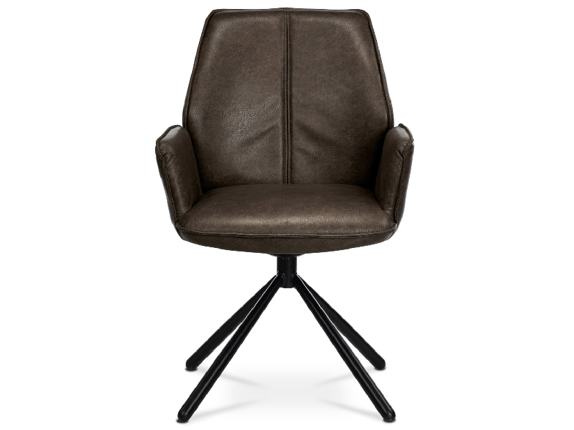 Jedálenská stolička Hamea-398-BR3 (tmavohnedá + čierna)