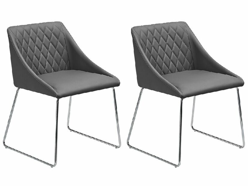 Jedálenská stolička ARICATA (syntetická koža) (sivá)
