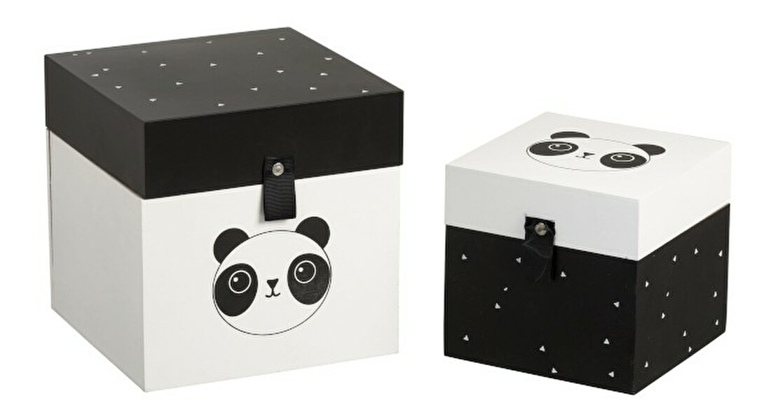 Dekorácia do domácnosti Jolipa Panda Crush (biela + čierna) 18x18x18cm (2ks)