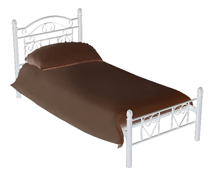 Jednolôžková posteľ 90 cm Brita (s roštom) (biela)