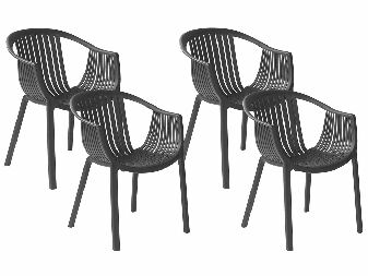 Set 4 ks. záhradných stoličiek Nanette (čierna)