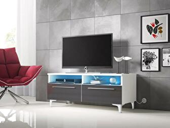 TV stolík Cleo VI-W  (biela + sivý lesk) *výpredaj