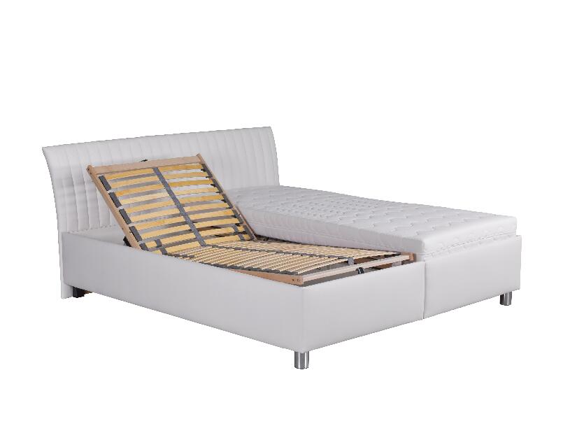 Manželská posteľ 160 cm Blanár Vinco (biela + vzor Gary 8) (s roštom a matracom Nelly)