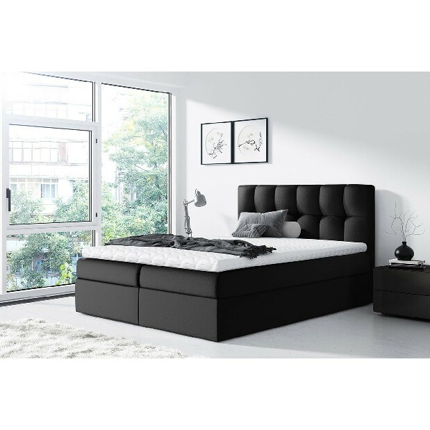 Kontinentálna posteľ Maddox (160x200) (ekokoža Soft 011 (čierna))