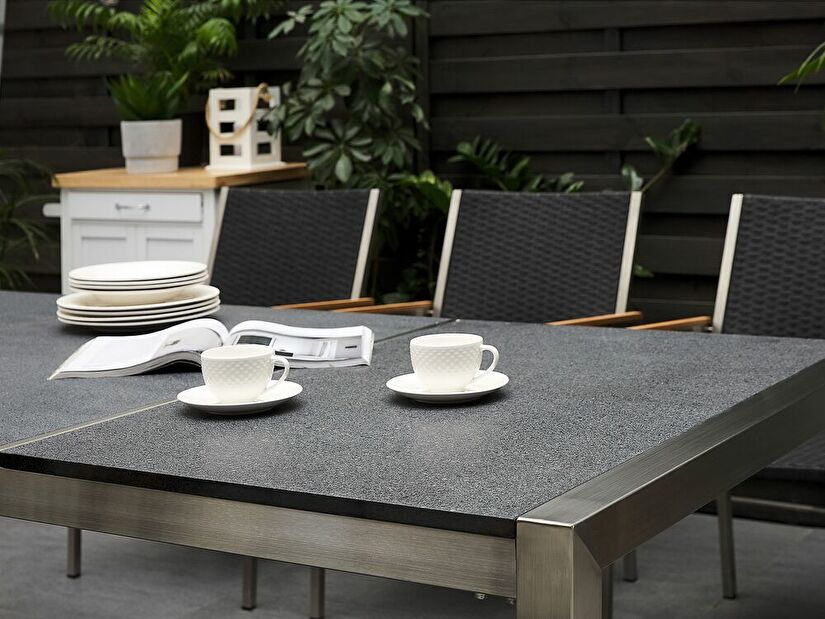 Záhradný stôl Grosso (grafit) (žíhaný prírodný kameň)