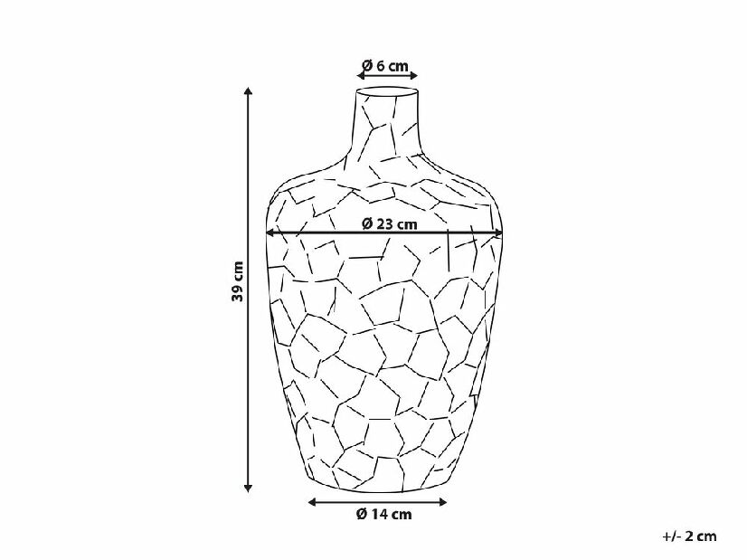Váza ISHAS (39 cm) (strieborná)