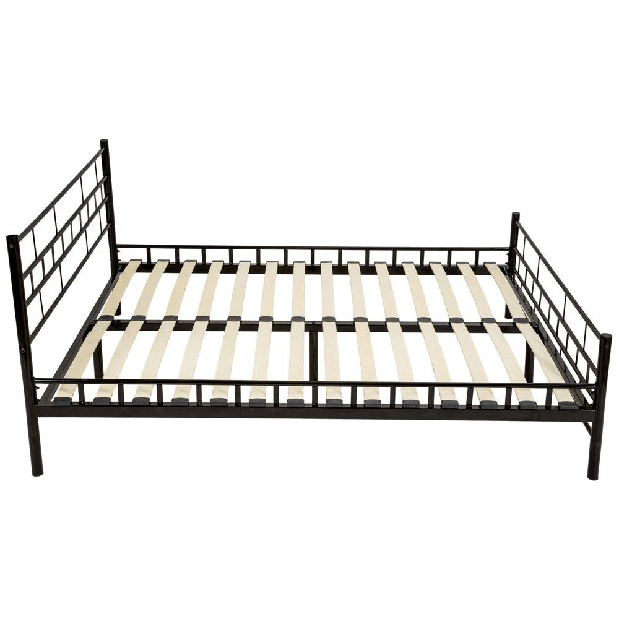 Manželská posteľ 140 cm Timlu (s roštom) (čierna) *výpredaj
