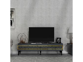 TV stolík/skrinka Vadiki 2 (antracit + zlatá) 