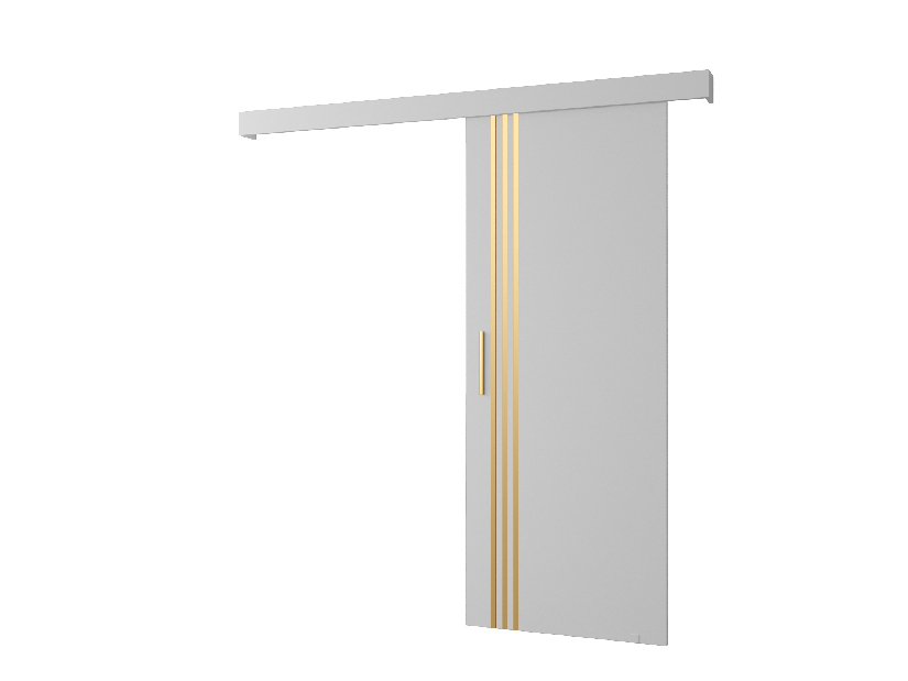 Posuvné dvere 90 cm Sharlene VI (biela matná + biela matná + zlatá)