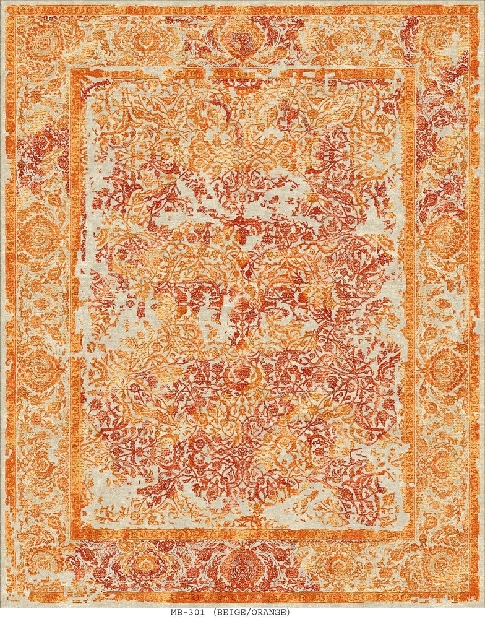 Ručne viazaný koberec Bakero Versailles Mb-301 Beige-Orange