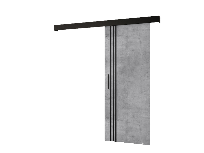 Posuvné dvere 90 cm Sharlene VI (betón + čierna matná + čierna)