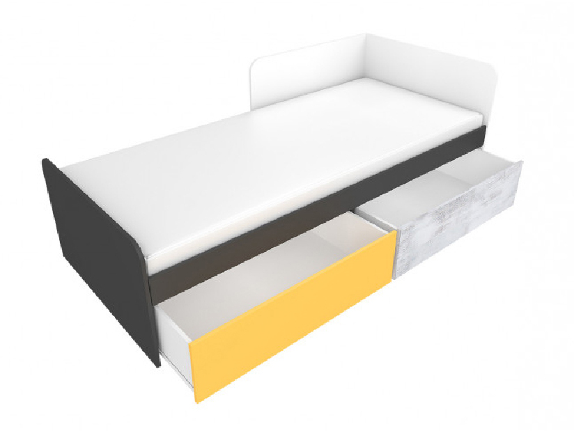 Jednolôžková posteľ 90 cm Bryn B7 (s roštom a úl. priestorom) (P)