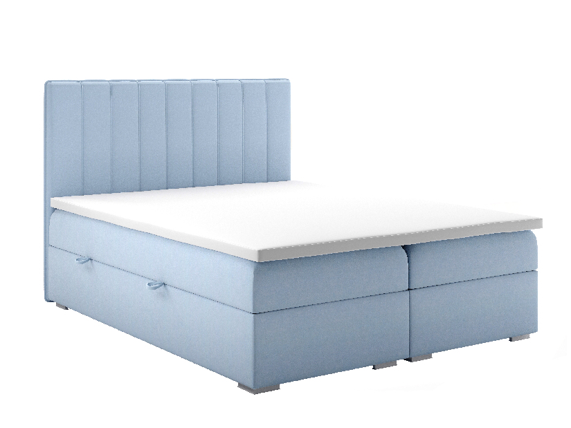 Kontinentálna posteľ 140 cm Ranaly (modrá) (s úložným priestorom)