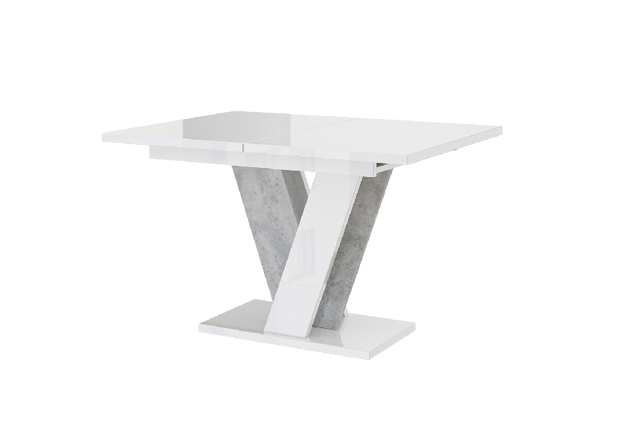 Jedálenský stôl Venag (lesk biely + kameň) (pre 4 až 6 osôb)